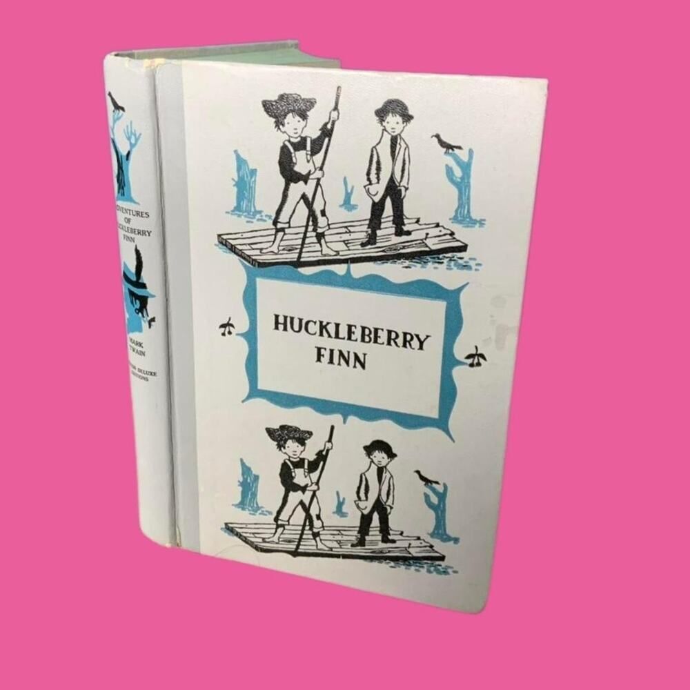 Vintage 1950's The Adventures of Huckleberry Finn - Hardcover Book by Mark Twain